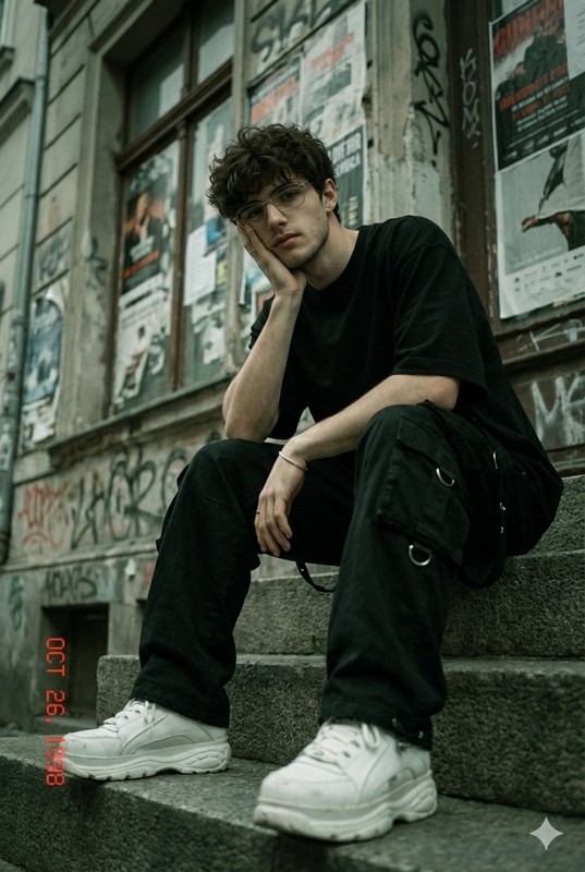 Graffiti Street Black Cargo Cool Guy Retro Film