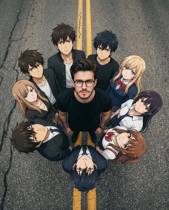 Anime Hybrid Group Top-Down