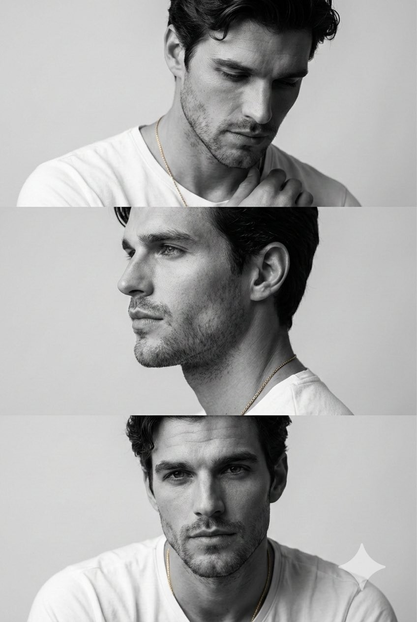 Monochrome Male Fashion Triptych