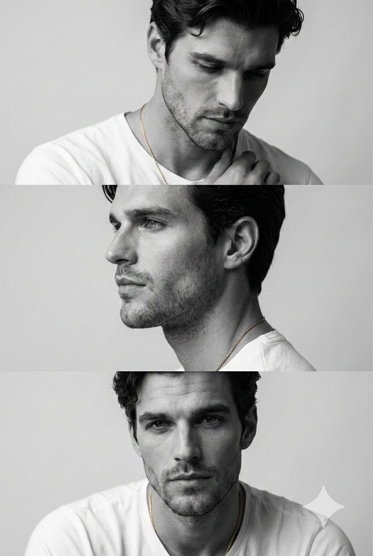 Monochrome Male Fashion Triptych