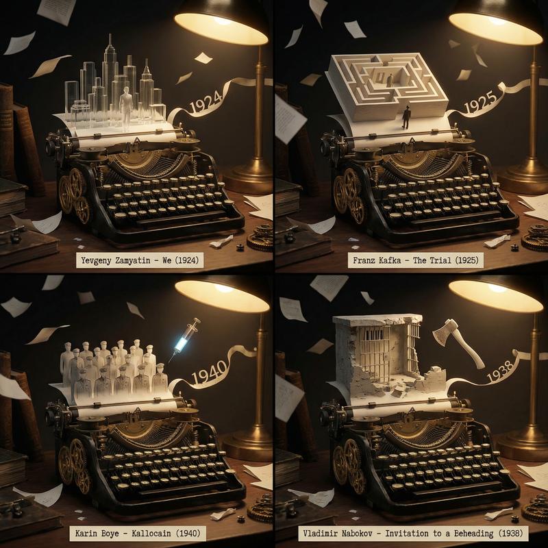 Vintage Typewriter Book Recommendation 2x2 Grid
