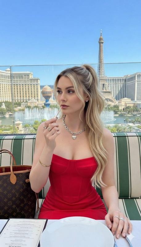 Las Vegas Red Dress Multi-Angle Fashion Portrait