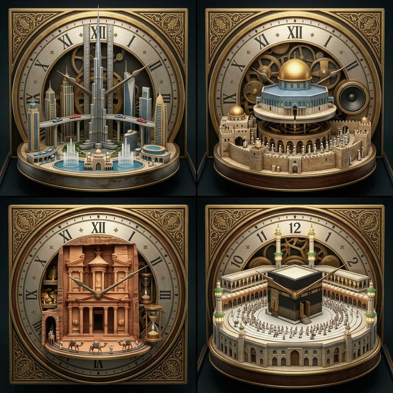 Middle Eastern Cities Clockwork Automaton 2x2 Grid