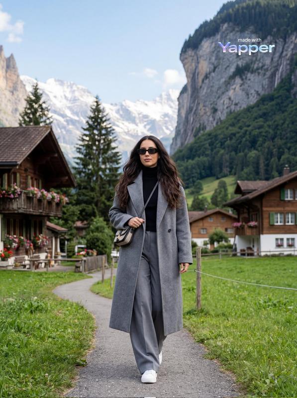 Swiss Alpine Countryside Travel Fashion Editorial Portrait