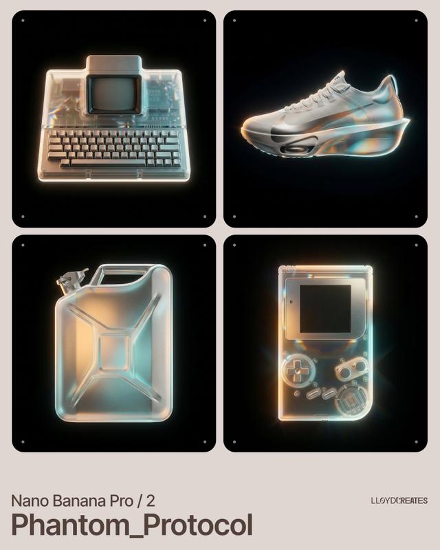 Phantom Protocol Floating Product Dark Prismatic Light Template