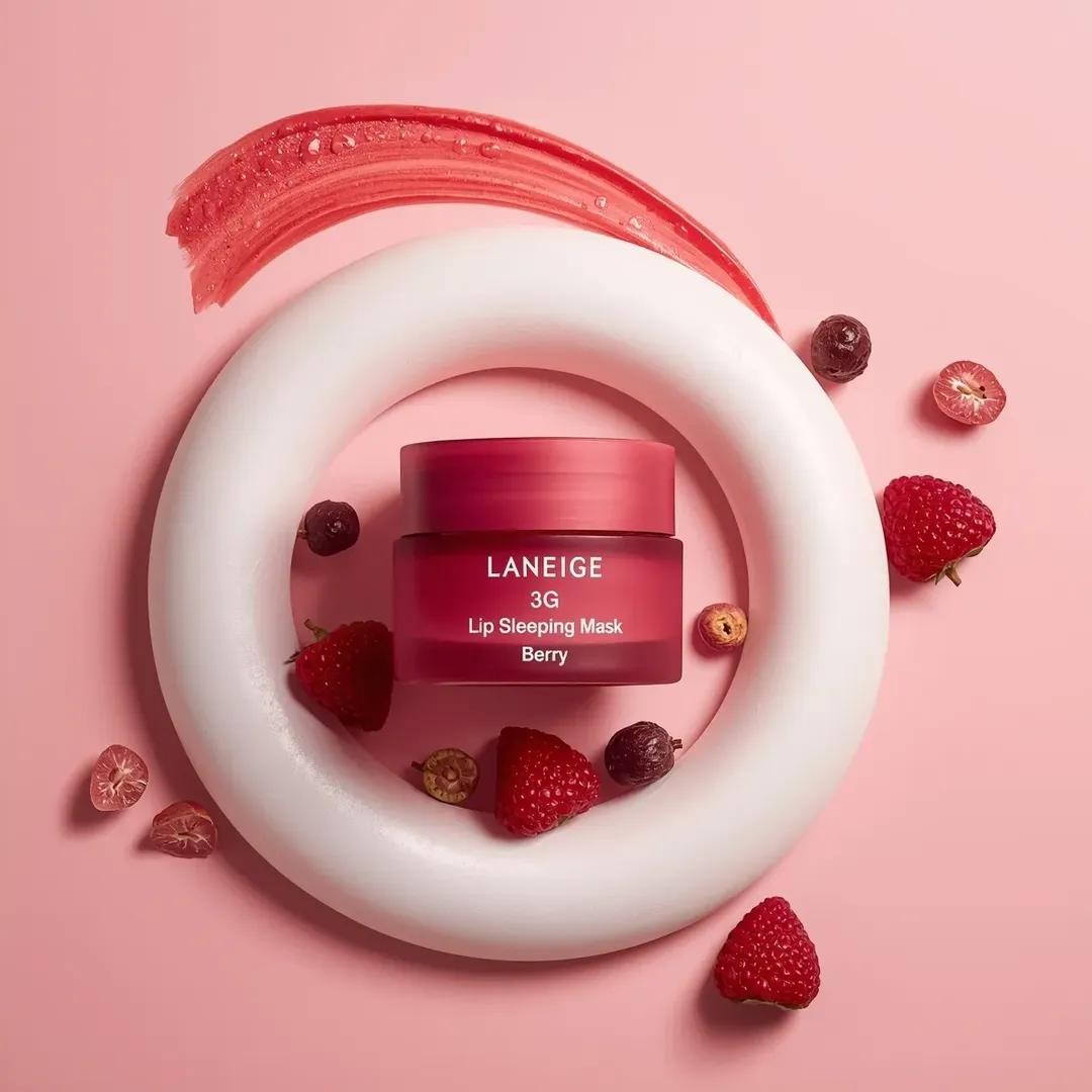 LANEIGE Lip Sleeping Mask Berry Whipped Cream Luxury Product Ad