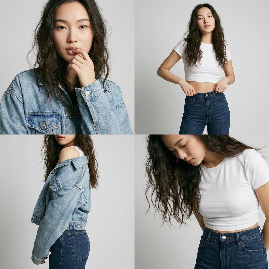 2x2 Denim Jeans Fashion Photo Grid