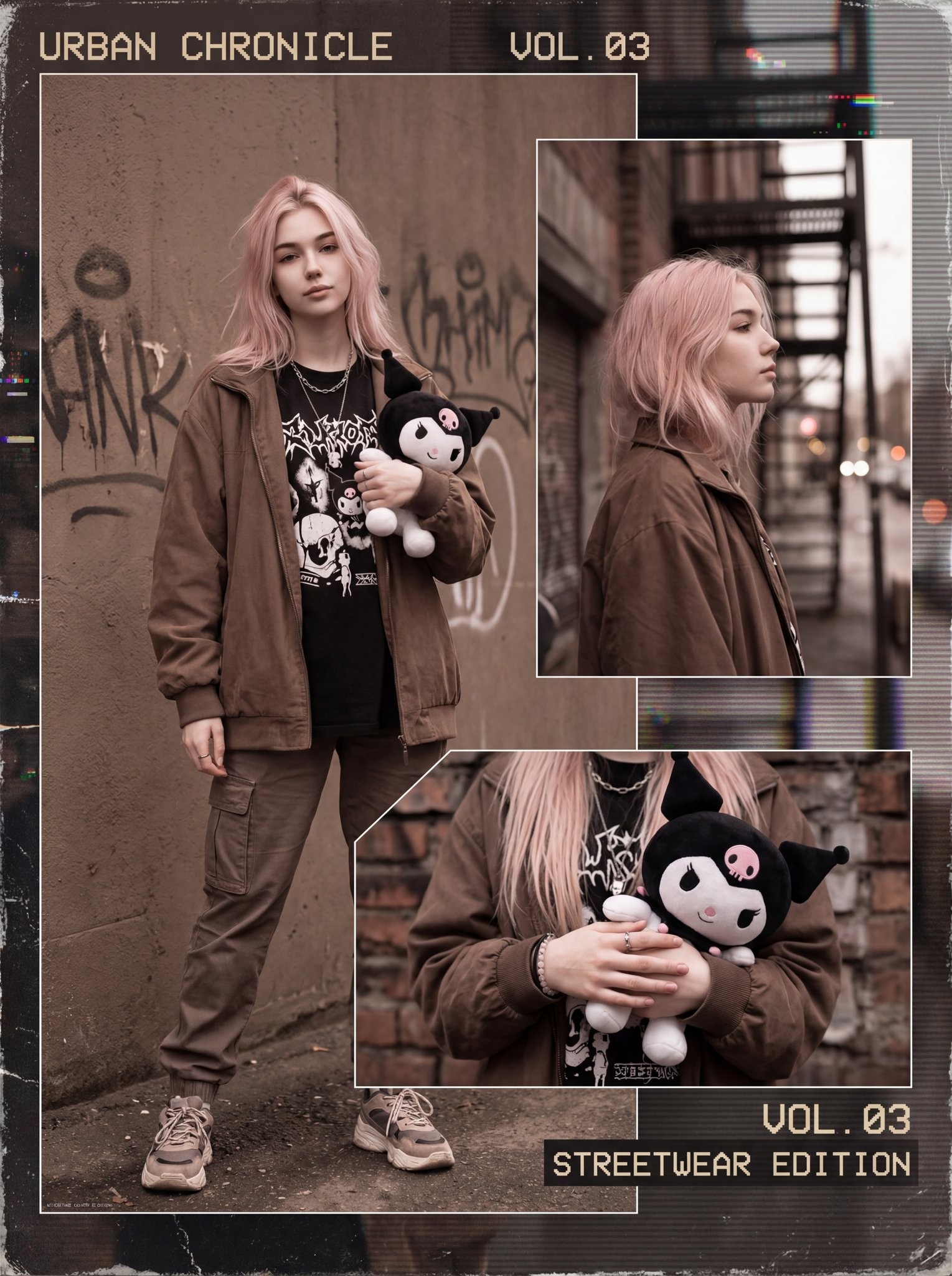 Retro Multi-Panel Collage Streetwear Editorial Poster