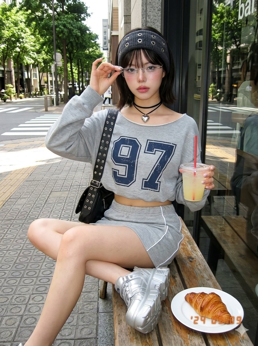 Street Y2K Retro Silver Sneaker Girl