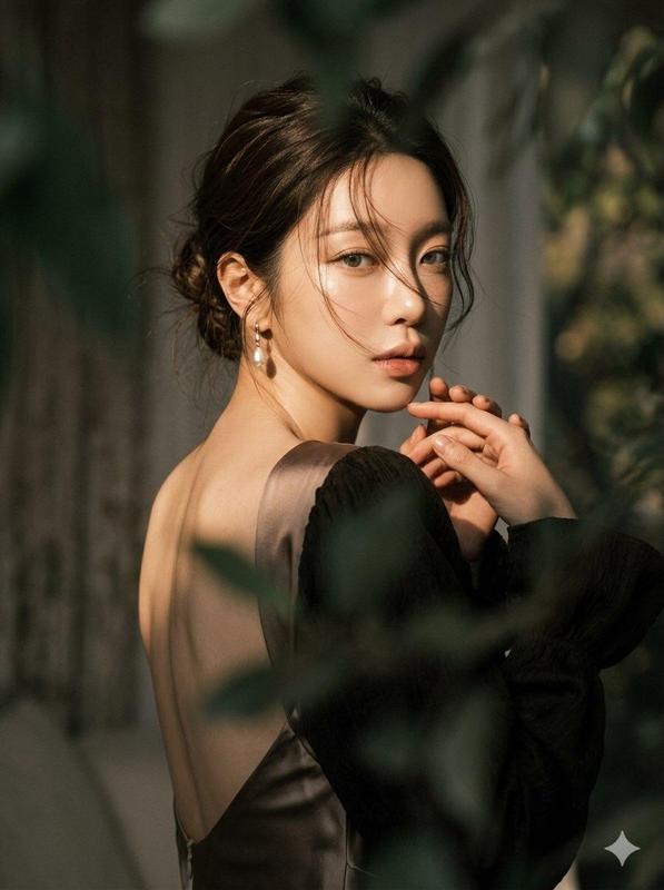 Over-Shoulder Ethereal Chiaroscuro Fashion Editorial Portrait