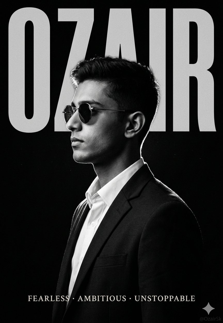 Black White Cinematic Poster Rim Light Side Profile Portrait