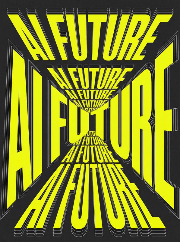 Acid Yellow Perspective Typography AI Future Graphic Design