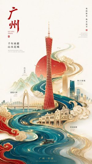 Neo-Chinese City Poster