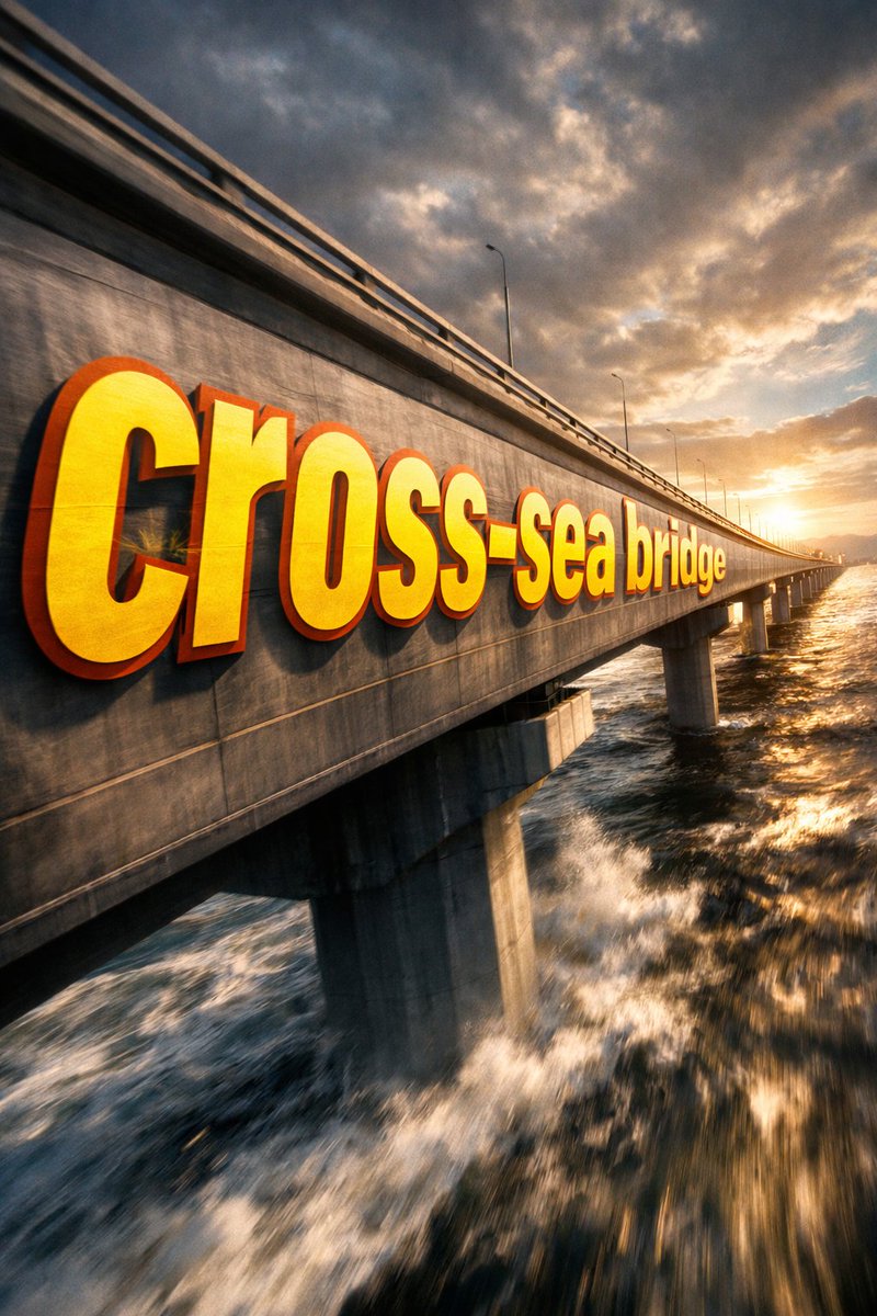 Extreme Perspective Typography Bridge