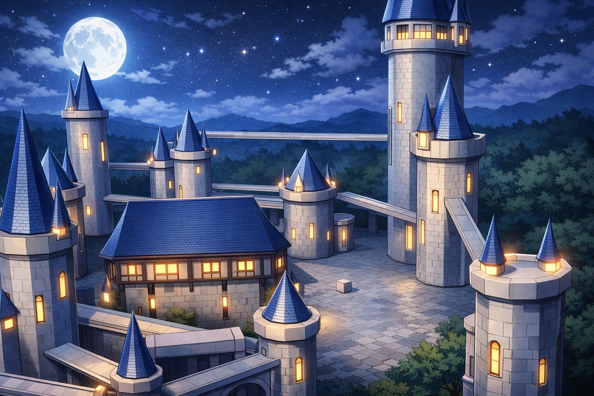 Moonlit Fantasy Castle