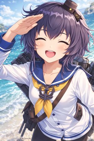 Beach Ship-Girl Salute