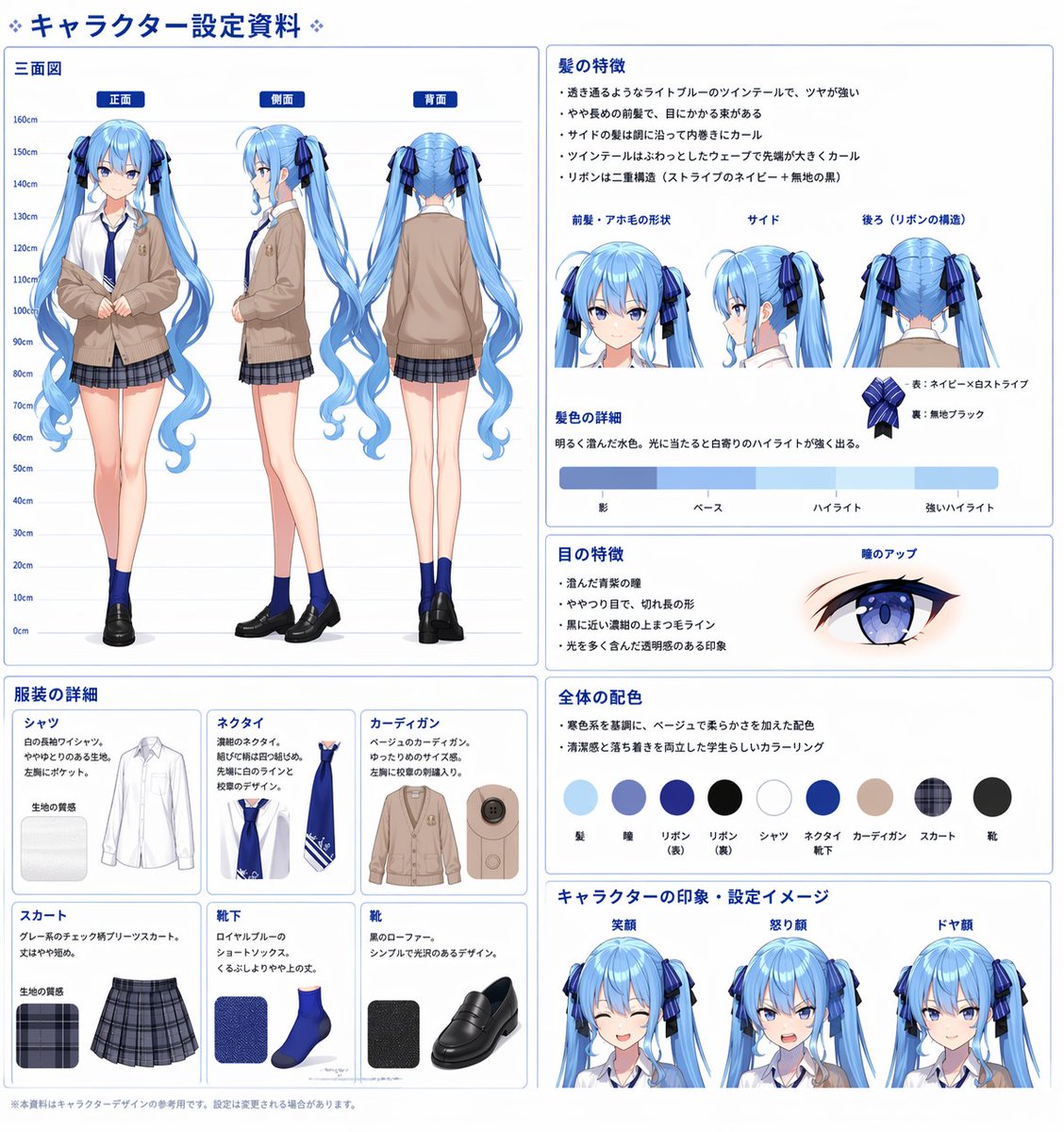Anime Character Design Reference Sheet