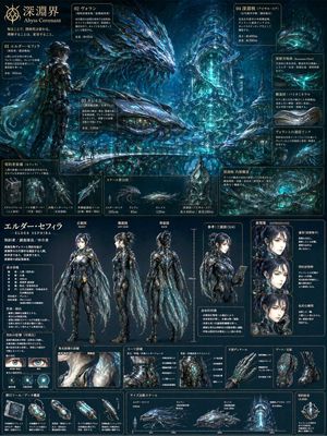 Comprehensive Concept Art and Character Reference Sheet