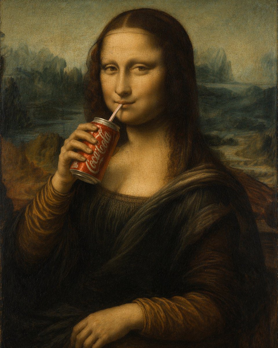 Mona Lisa Drinking Cola