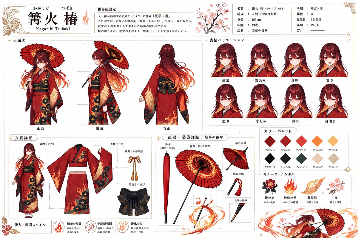 Anime Character Reference Sheet