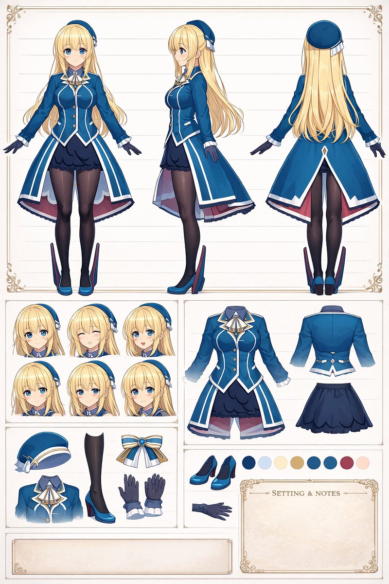 Anime Character Reference Sheet
