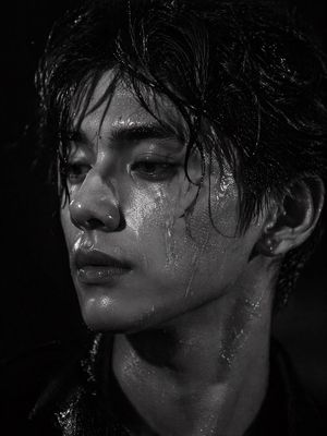 Dramatic Wet Hair Portrait