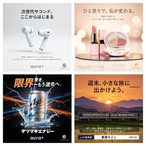 Japanese Advertising Concept Grid