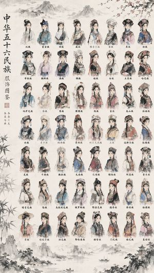 Illustrated Reference of 56 Ethnic Costumes