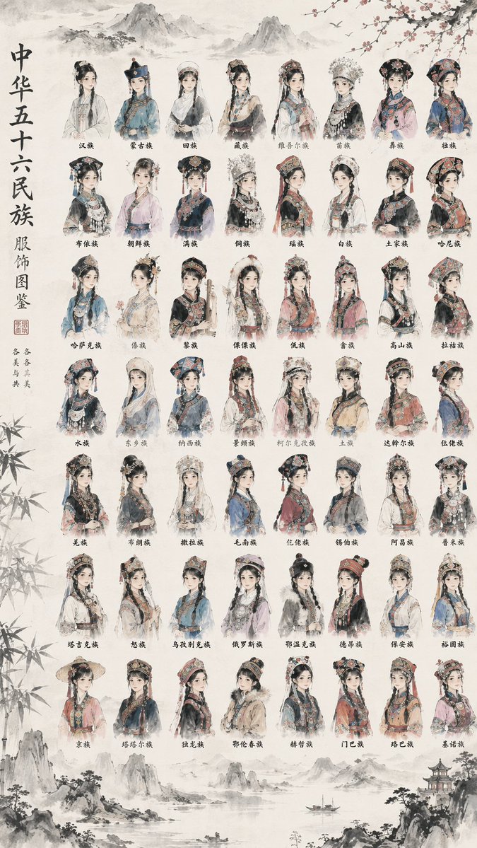 Illustrated Reference of 56 Ethnic Costumes