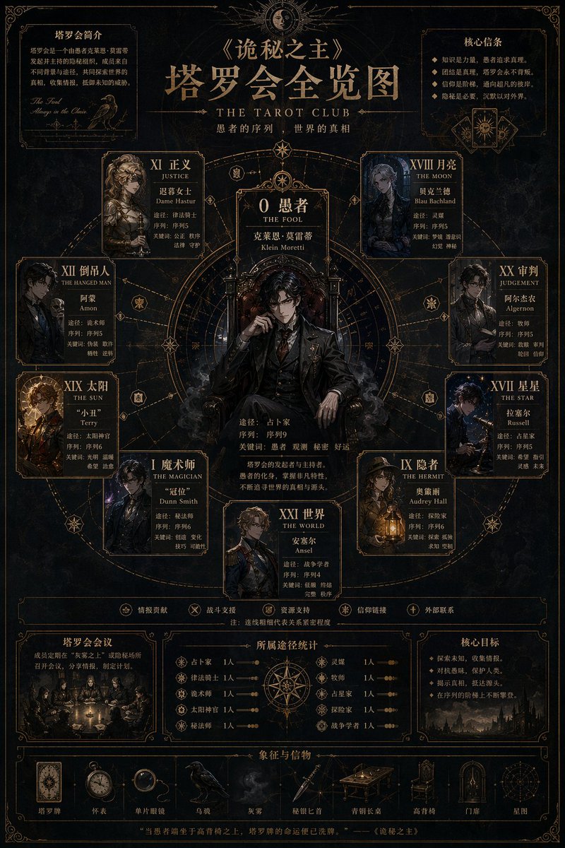 Dark Fantasy Tarot Club Infographic