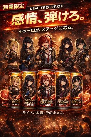 Anime Rock Band Beverage Poster