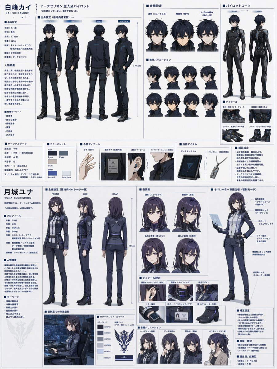 Dual Sci-Fi Character Reference Sheet