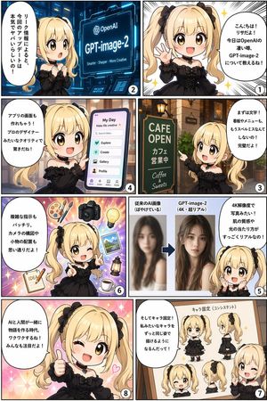 8-Panel Manga Comic Strip
