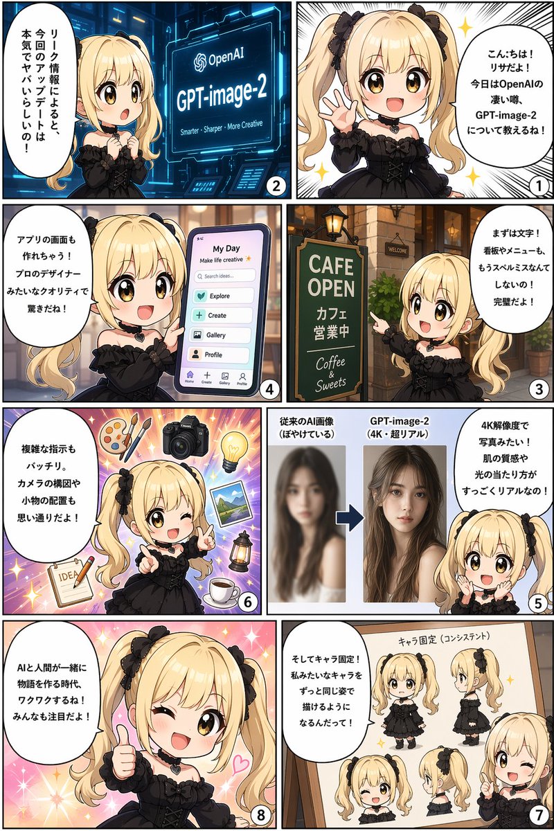 8-Panel Manga Comic Strip