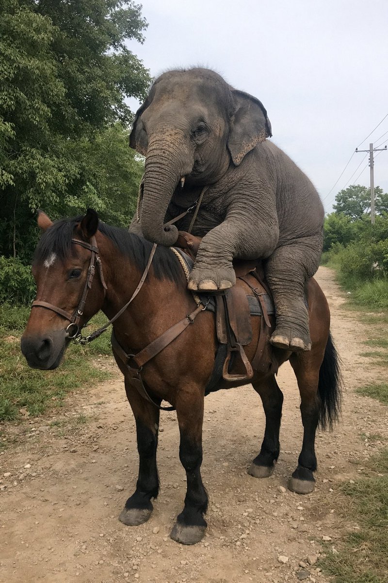 Elephant Riding Horse
