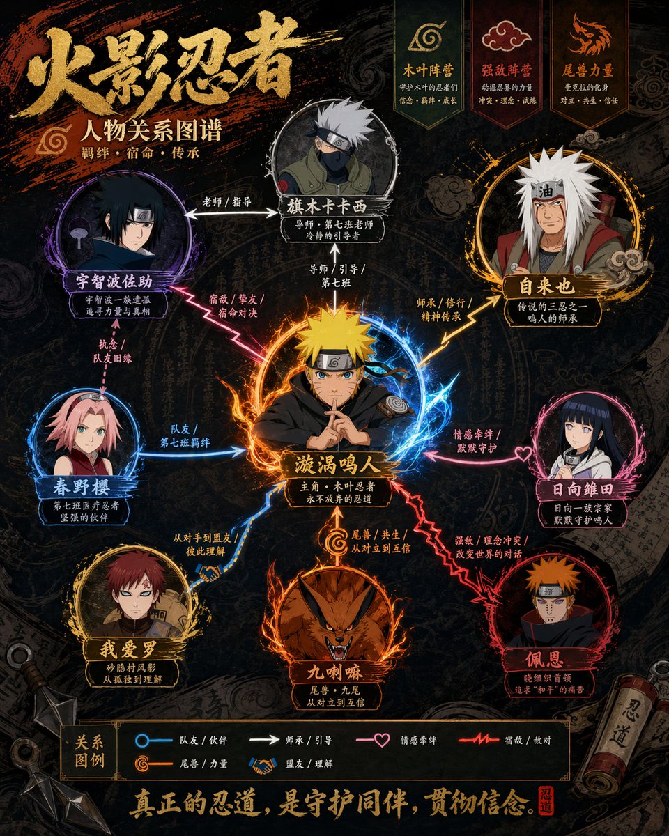 High-Design Character Relationship Diagram Poster
