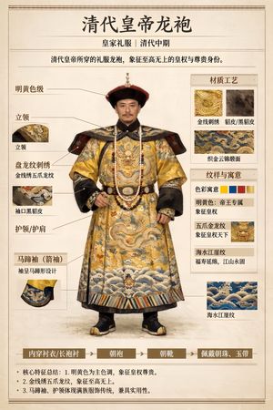 Qing Dynasty Emperor's Dragon Robe Infographic