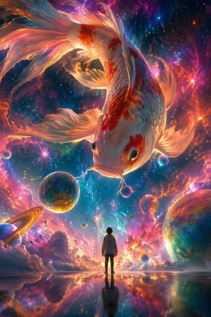 Surreal Koi Nebula Illustration