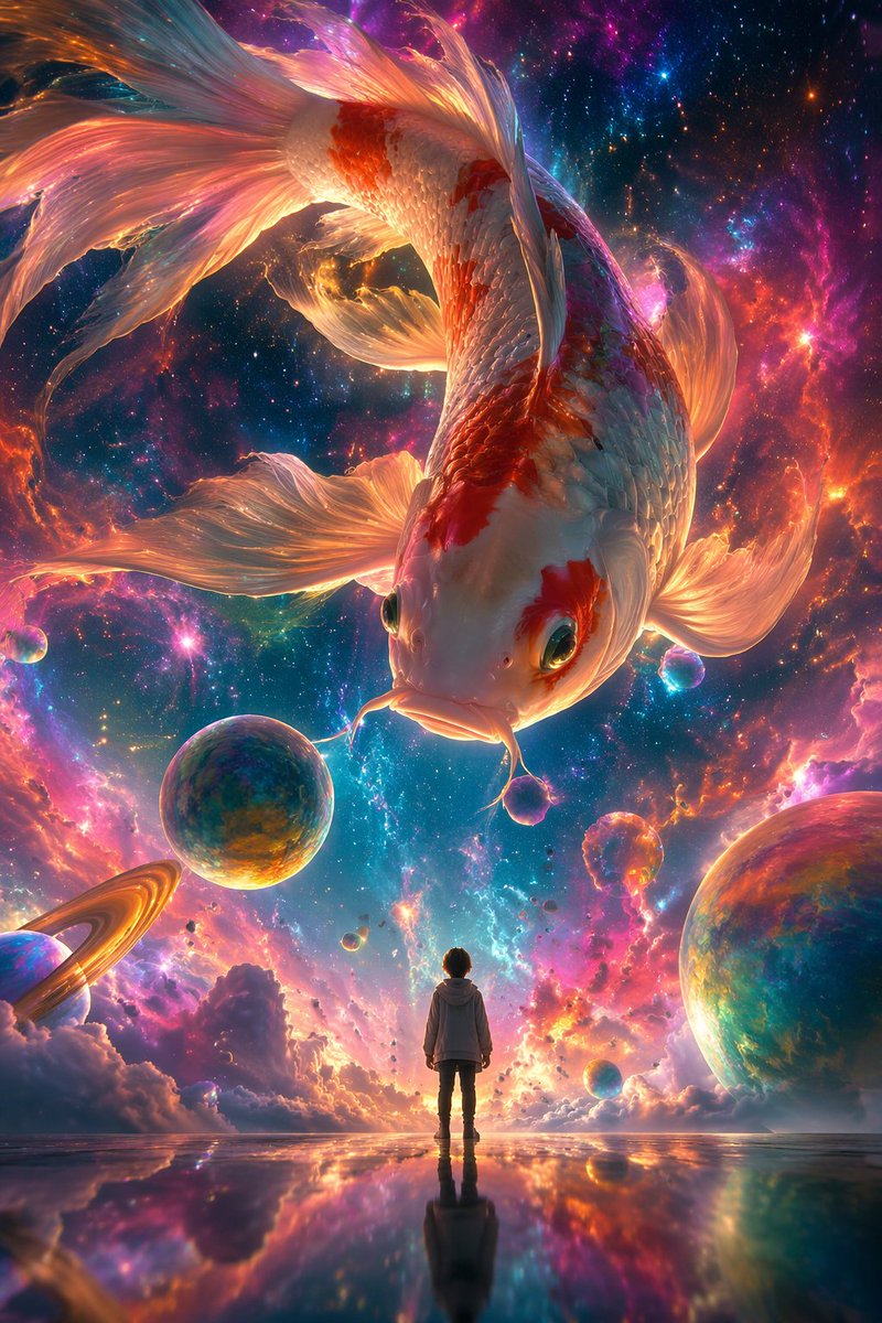 Surreal Koi Nebula Illustration