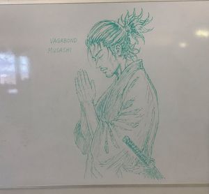 Samurai Sketch on Whiteboard