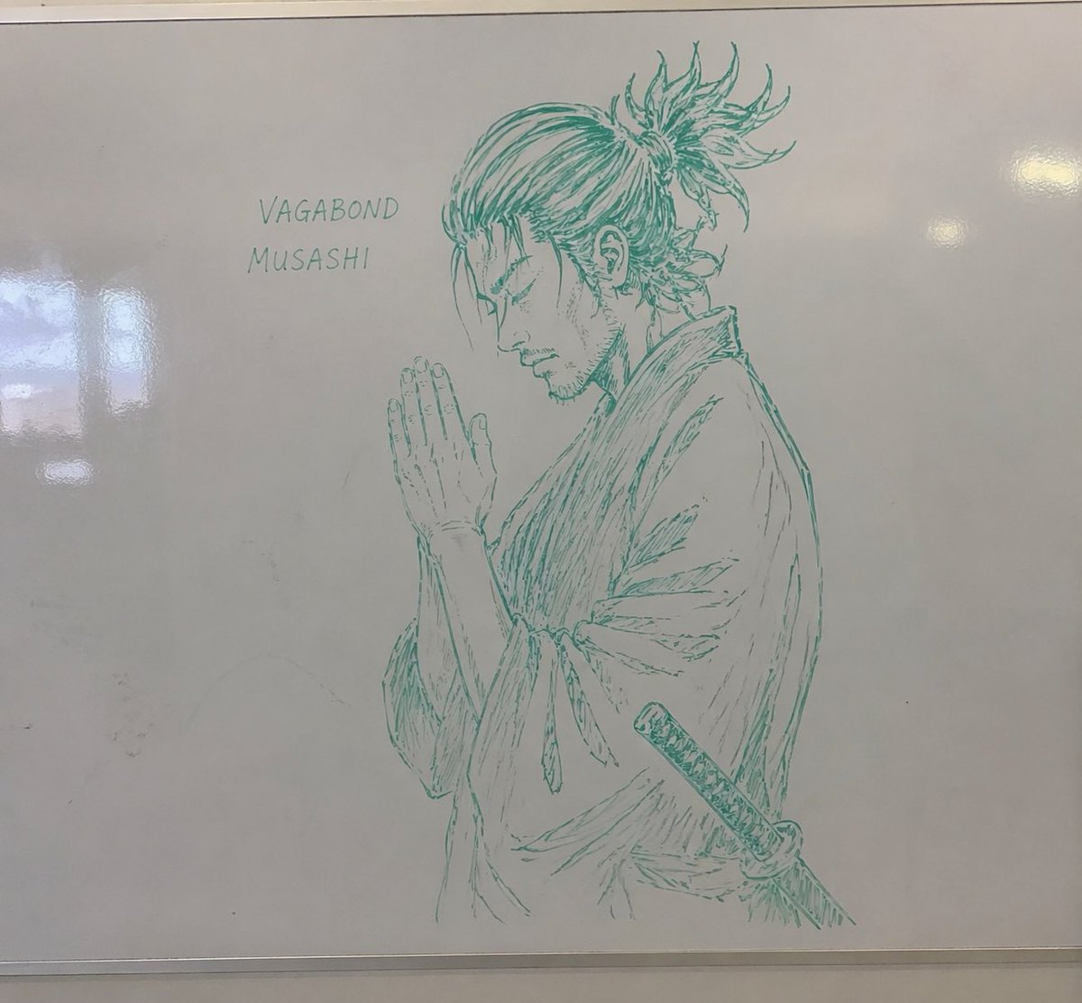 Samurai Sketch on Whiteboard