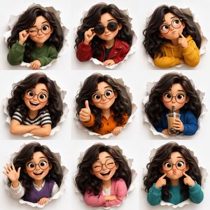 3D Character Expression Grid