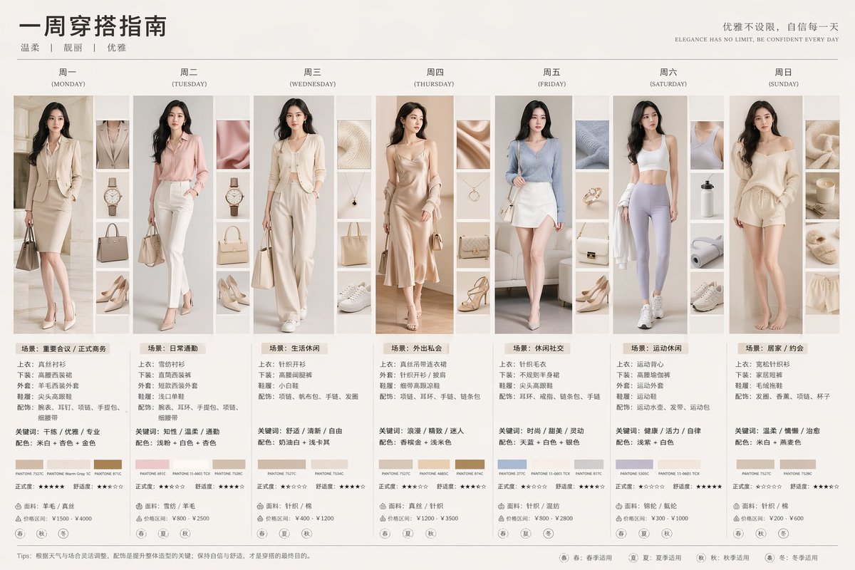 7-Day Fashion Lookbook
