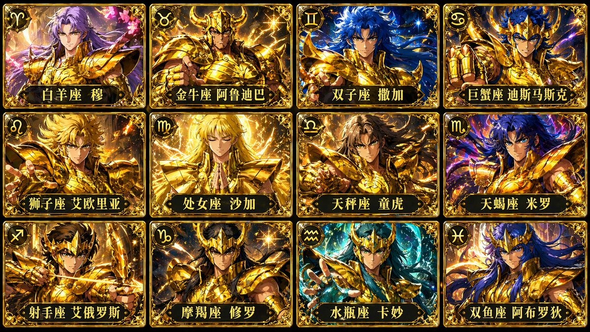 Golden Saints 12 Grid Cards