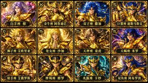 Golden Saints 12 Grid Cards