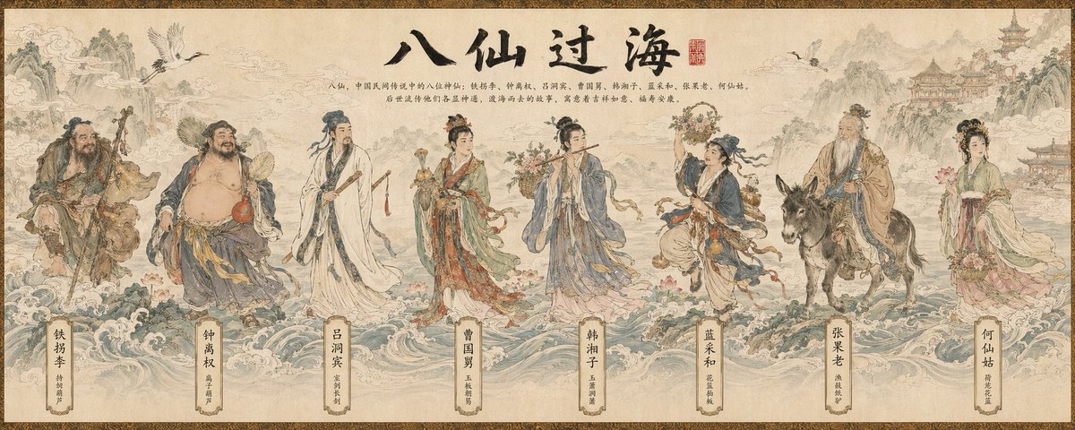 Chinese Figure Scroll Poster