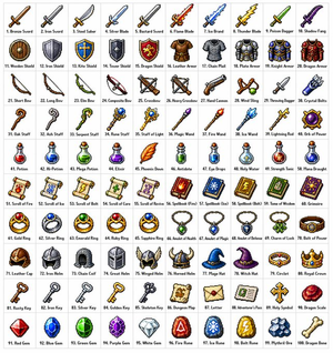 Retro RPG Item Grid