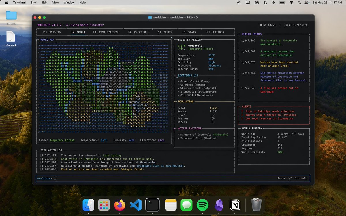 Terminal World Sim