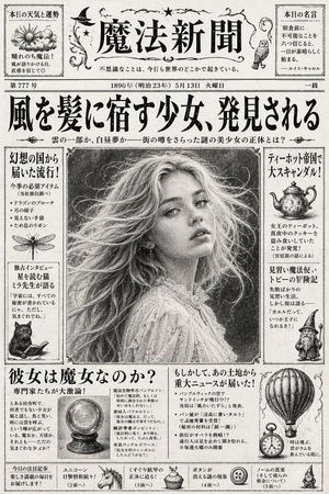 Retro Japanese Fantasy Newspaper