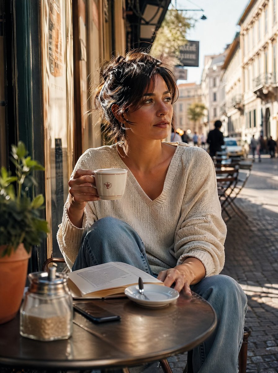 Golden Hour Café Portrait